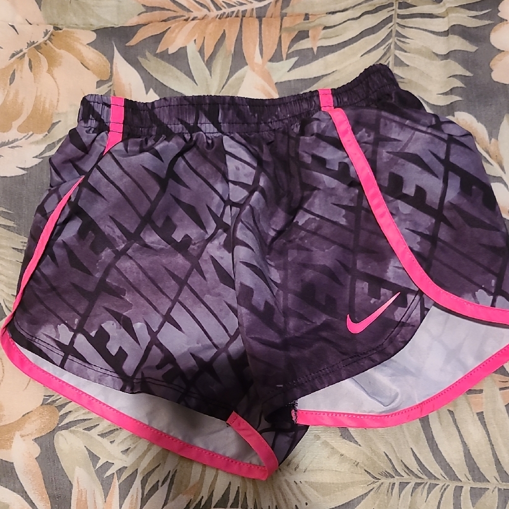 Kids Nike Black and Pink Athletic Shorts